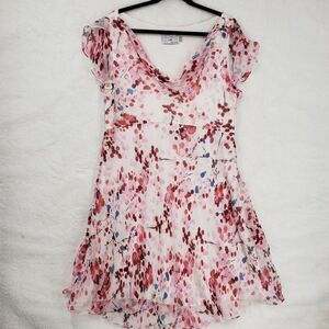 Seraphine Luxe Dress Womens 12US 16UK Pink Floral Silk Ruffle Maternity Occasion